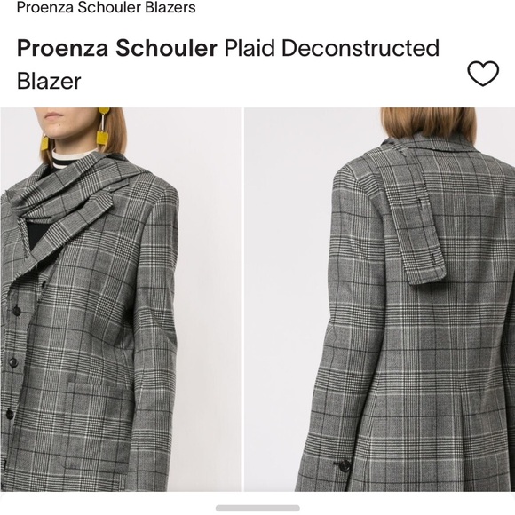 Proenza Schouler Plaid Deconstructed Blazer Like New - Picture 2 of 11